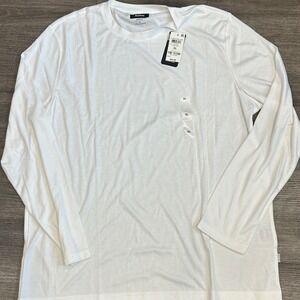 Alfani Mens Stretch Long Sleeve Crewneck T-Shirt White XL 100166107MN